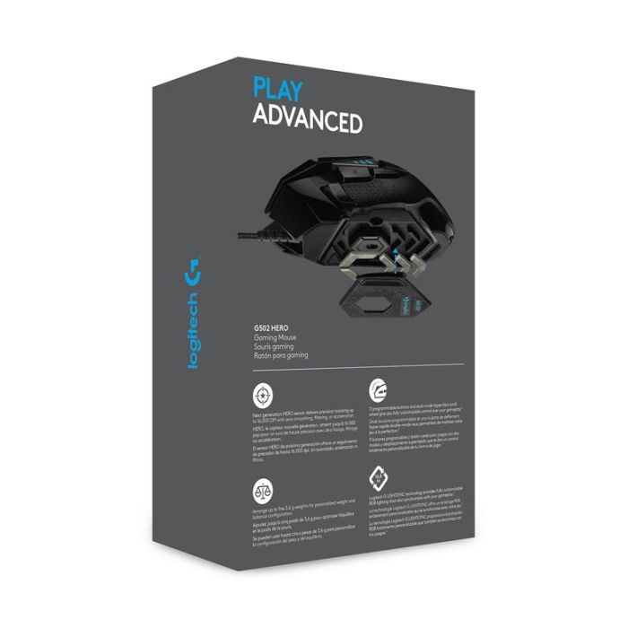 Logitech G G502 HERO mouse Mano destra USB tipo A Ottico 16000 DPI , 104054 , Immagine 23