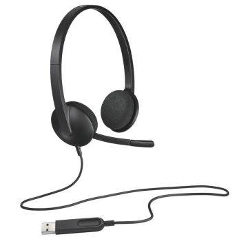 Logitech H340 USB Computer Headset Auricolare Cablato A Padiglione Ufficio USB tipo A Nero , 74729
