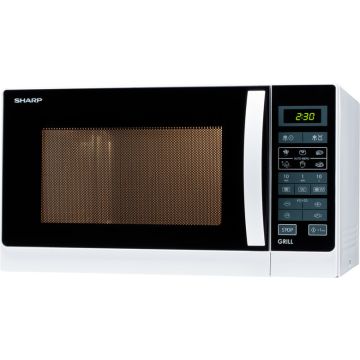 Sharp Home Appliances R-742WW forno a microonde Superficie piana Microonde con grill 25 L 900 W Nero, Bianco , 78893