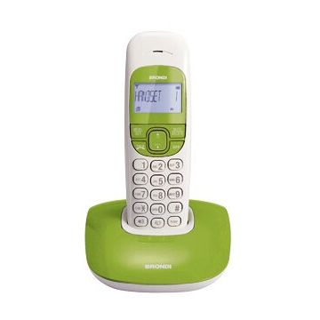 Brondi Nice Telefono DECT Identificatore di chiamata Verde, Bianco , 68512