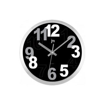 Lowell 14942 Orologio da parete in quarzo Cerchio Alluminio, Nero , 137019