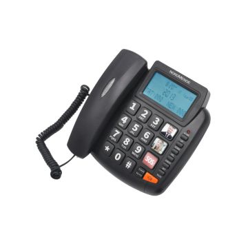 Nordmende EASYHOME200LCD Telefono analogico Identificatore di chiamata Nero , 108971