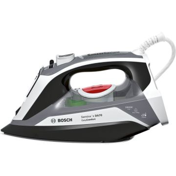 Bosch TDA70EASY ferro da stiro Ferro da stiro a secco e a vapore Piastra Ceranium Glissée 2400 W Nero, Bianco , 135464
