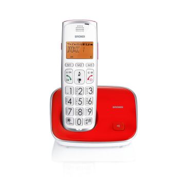 Brondi Bravo Gold 2 Telefono DECT Identificatore di chiamata Rosso, Bianco , 126877