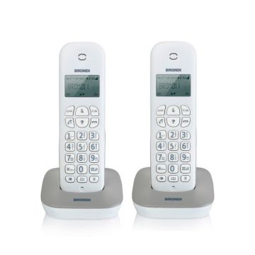 Brondi Gala Twin Telefono DECT Identificatore di chiamata Grigio, Bianco , 138234