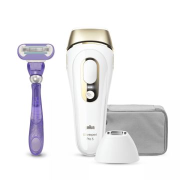 Braun Silk-expert Pro 5 PL5117 Epilatore Luce Pulsata Di Ultima Generazione, IPL, Epilazione Definitiva, Bianco E Oro , 132549
