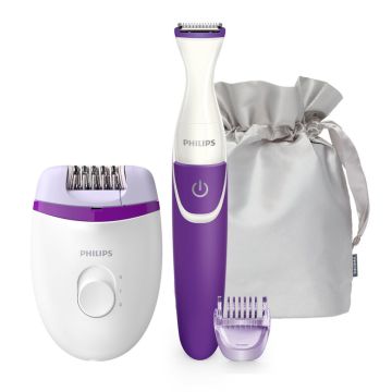 Philips Satinelle Essential Epilatore con filo compatto con rifinitore per la zona bikini. , 134482