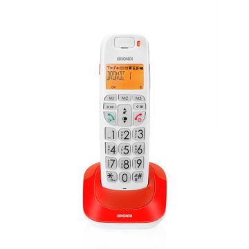 Brondi Bravo Bright Telefono DECT Identificatore di chiamata Rosso , 129598