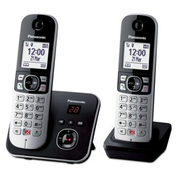 Panasonic KX-TG6862JTB telefono Telefono DECT Identificatore di chiamata Nero, Argento , 135021