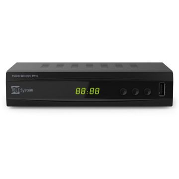 TELE System TS6822 T2HEVC TWIN Cavo Full HD Nero , 136068
