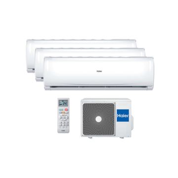 Haier Trendy Condizionatore Fisso Unità Esterna e 3 Unità Interne Trial Split Inverter 9000 + 9000 + 12000 Btu /h con Pompa di Calore Classe A++/A+ , 141191